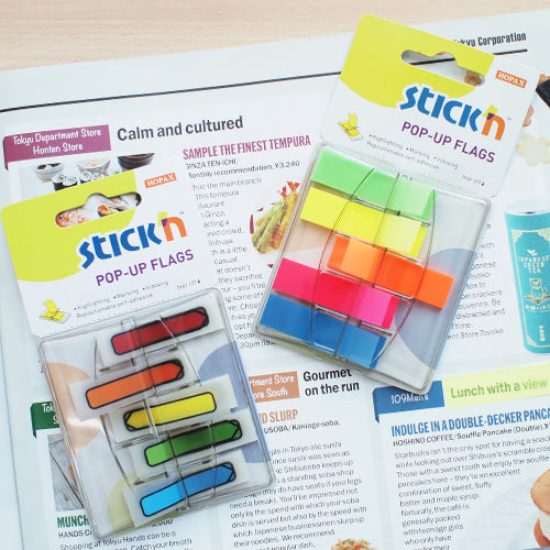 Stick'n Pop Up Flags 45x12mm 150 Sheets 5 Colours - Cafe Supply
