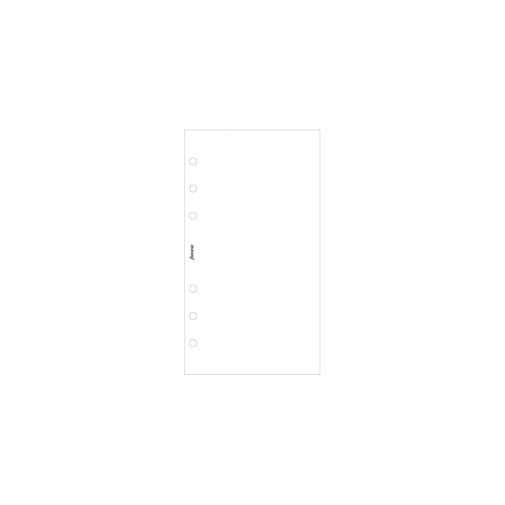 Filofax Personal White Plain Notepaper Refill 30 Sheets - Cafe Supply