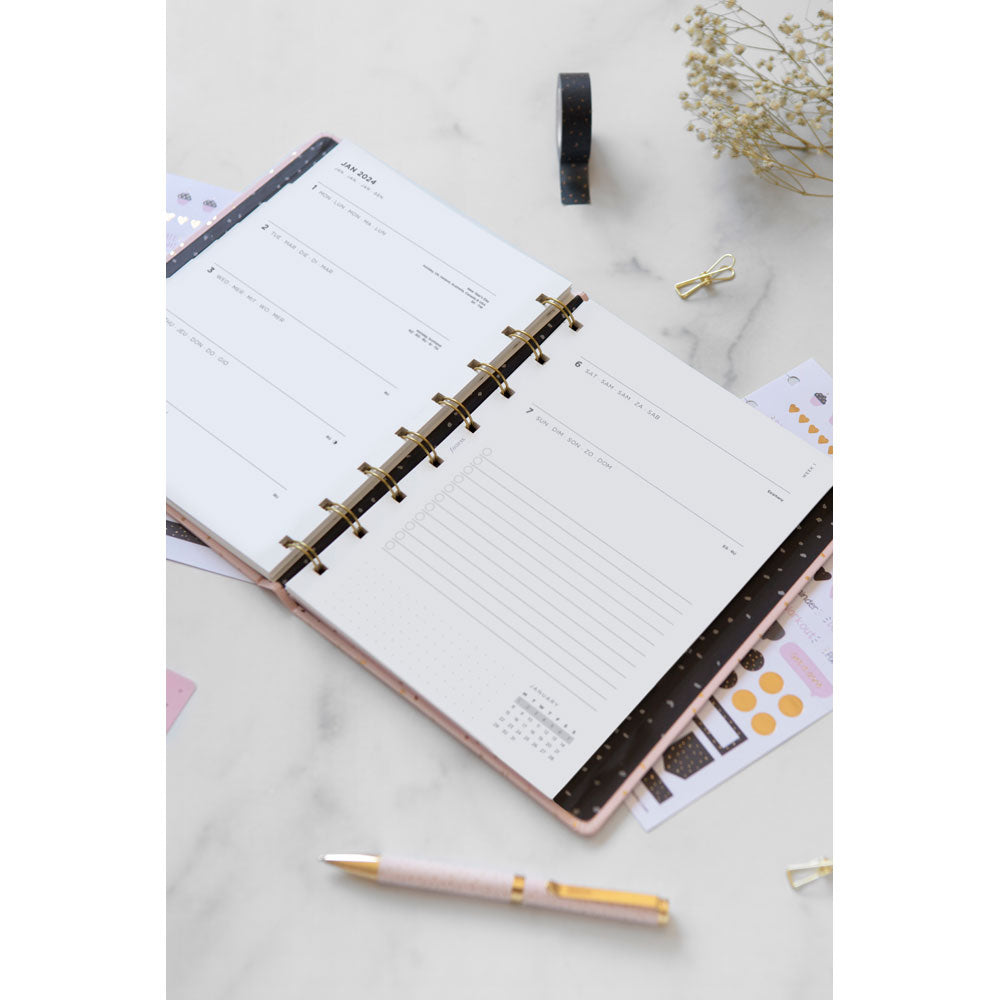Filofax Confetti A5 Planner Rose Quartz
