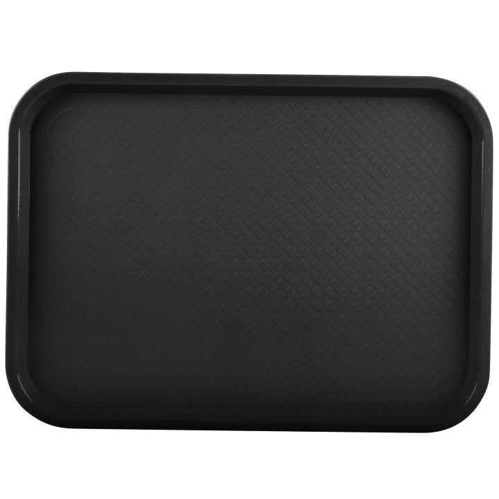 12" x 16" polypropylene fast-food tray in black