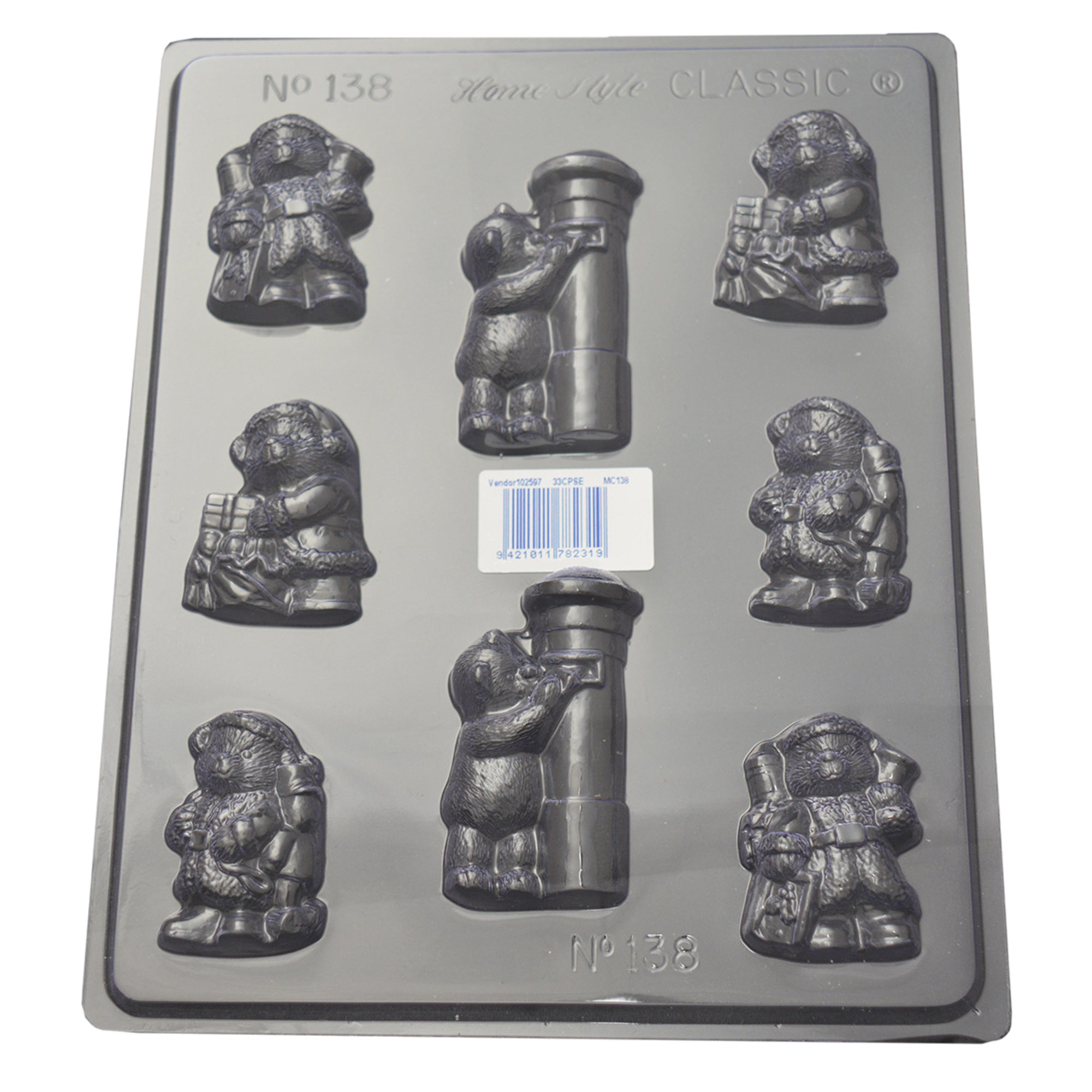 Christmas Teddy Bears Mould 0.6mm - Cafe Supply