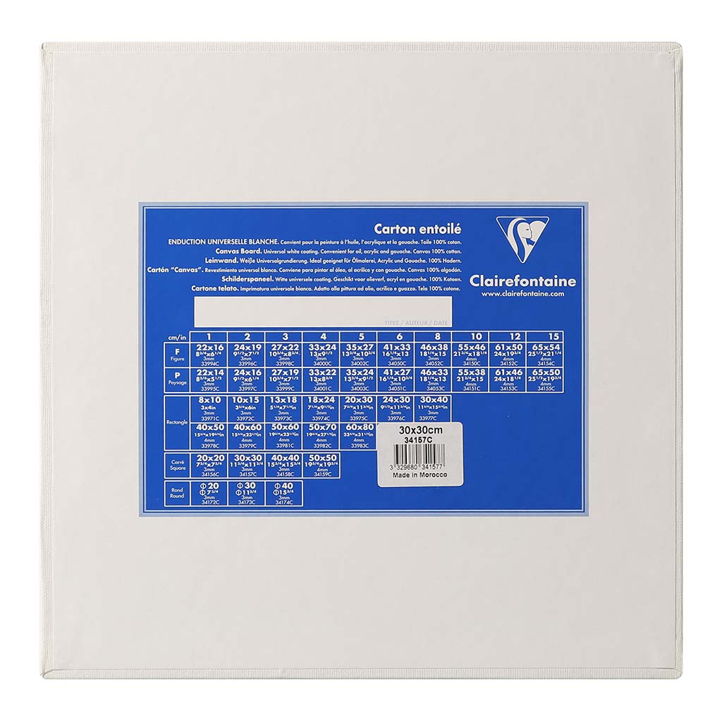 Clairefontaine Canvas Board Square White 30x30cm