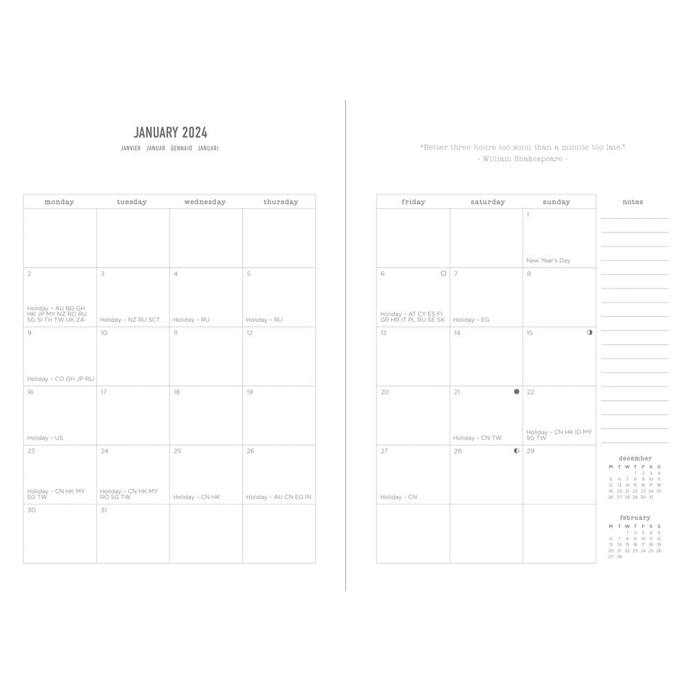 Letts of London Diary Spring Valley A5 Week to View Mint Even Year