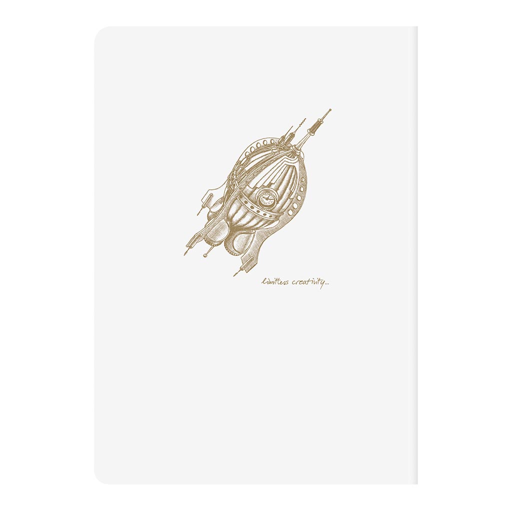 Flying Spirit Sewn Notebook A5 White