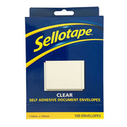 Sellotape Labelopes Clear 115x155mm 100/Pkt - Cafe Supply