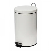 12L White Powder Coated Pedal Bin - Cafe Supply