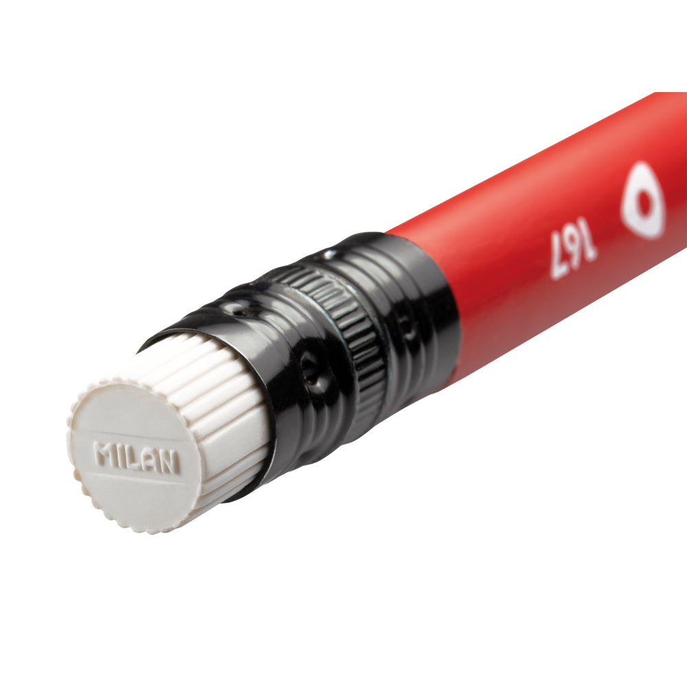 Milan Maxi Graphite Pencils with Eraser HB Pack 12 - Cafe Supply