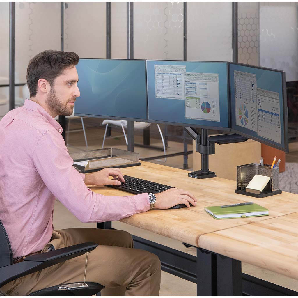 Fellowes Monitor Arm Platinum Triple