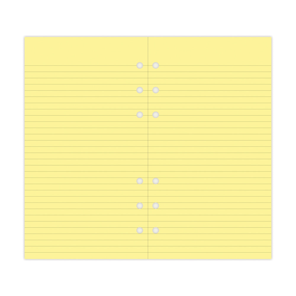 Filofax Personal Yellow Lined Notepaper Refill 30 Sheets - Cafe Supply