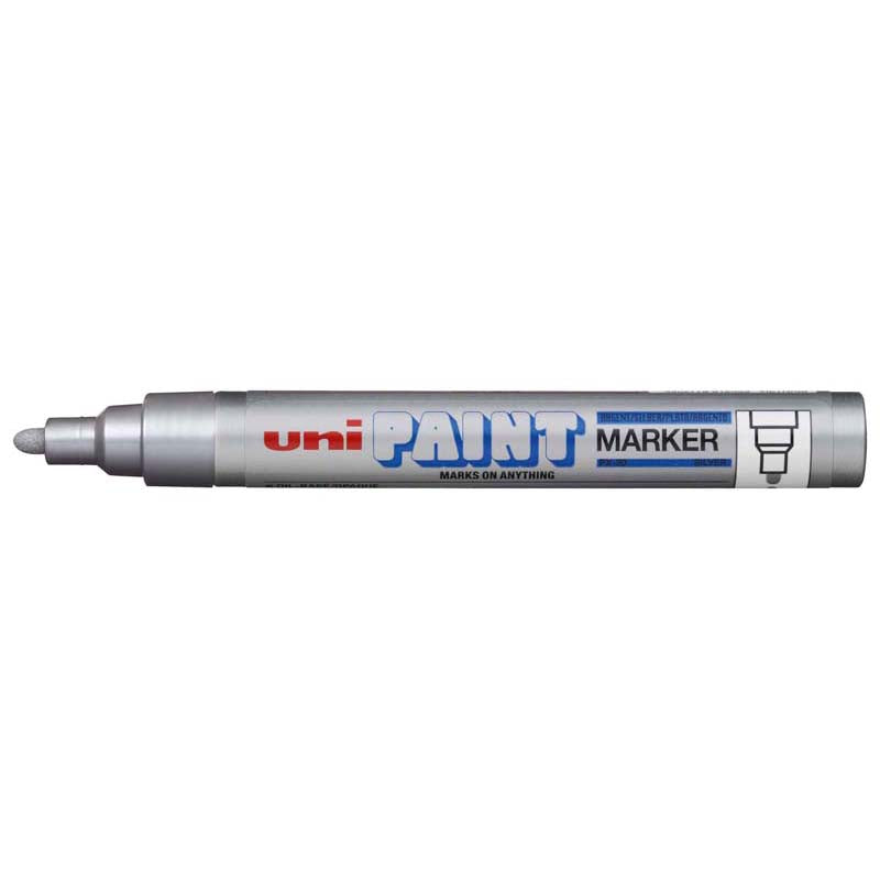 Uni Paint Marker 2.8mm Bullet Tip Silver PX-20 - Cafe Supply