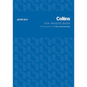 Collins Tax Invoice A5/50DLh Duplicate No Carbon Required top binding - Cafe Supply