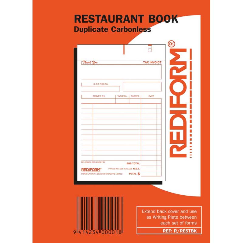 Rediform Book Restaurant Duplicate 50 leaf - Cafe Supply