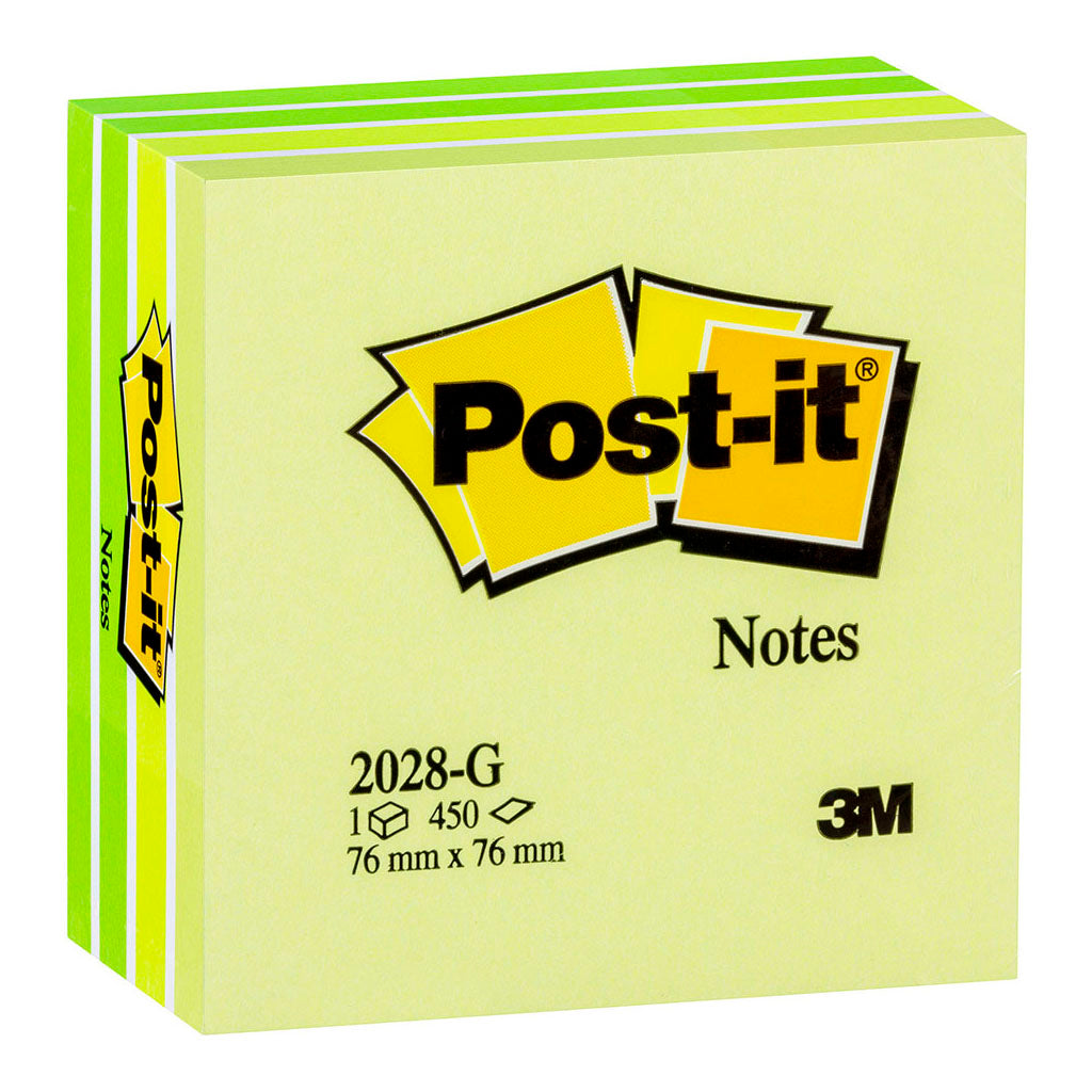 Post-it Notes Memo Cube 2028-G 76x76mm Green 450sh
