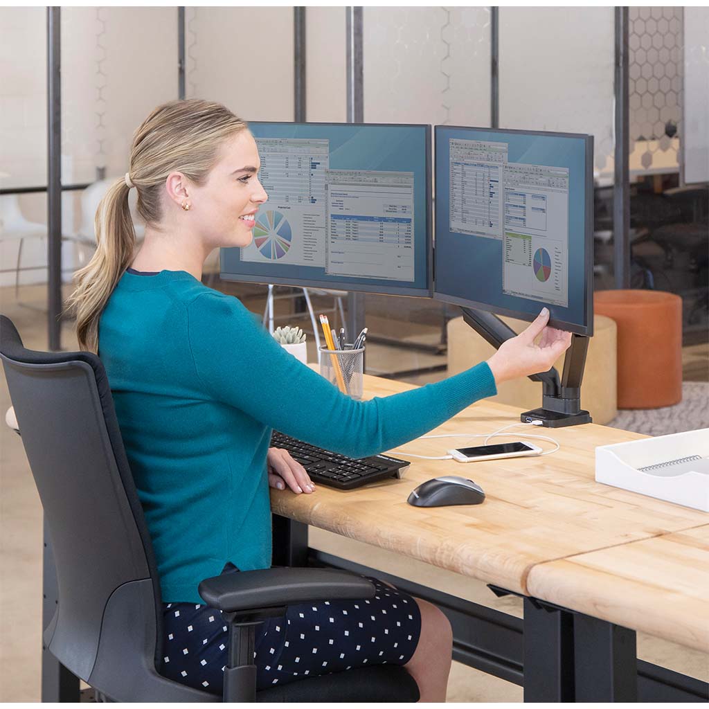 Fellowes Monitor Arm Platinum Dual