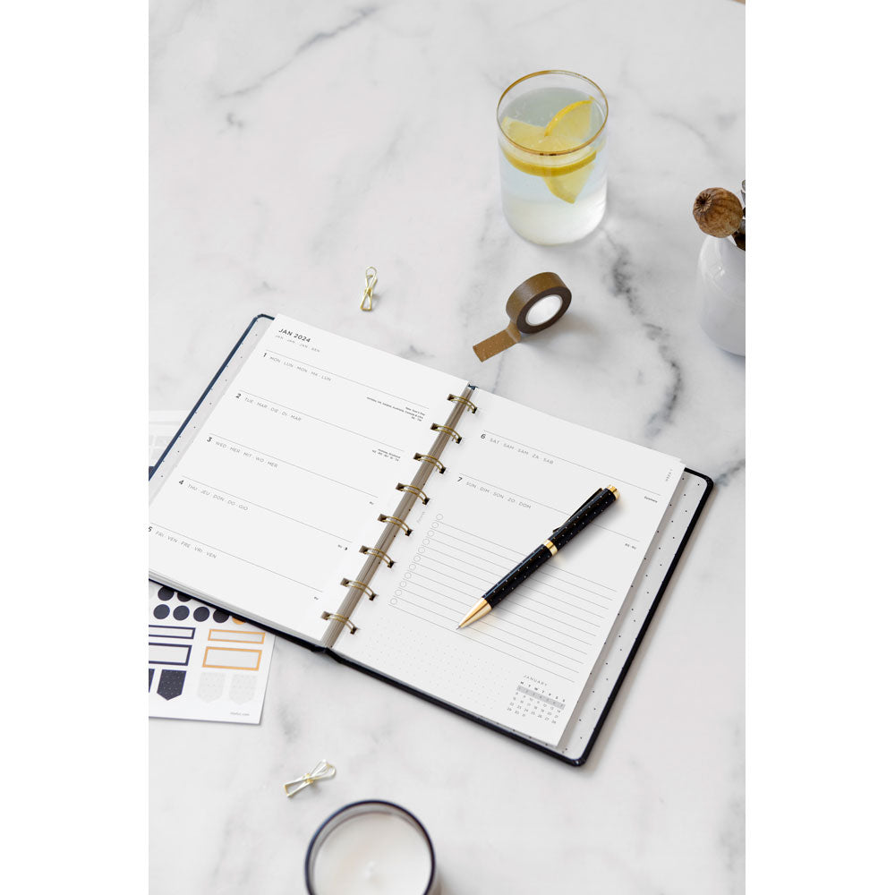 Filofax Moonlight A5 Planner Black