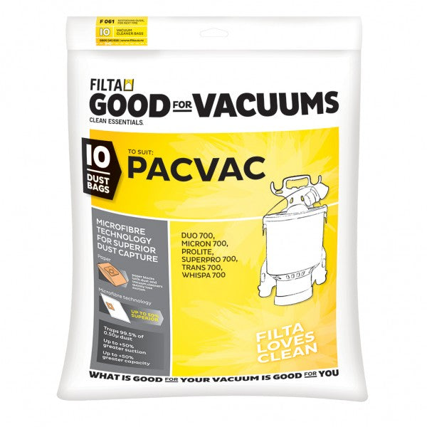 F061 PacVac SuperPro Vacuum Bags (10) - Cafe Supply