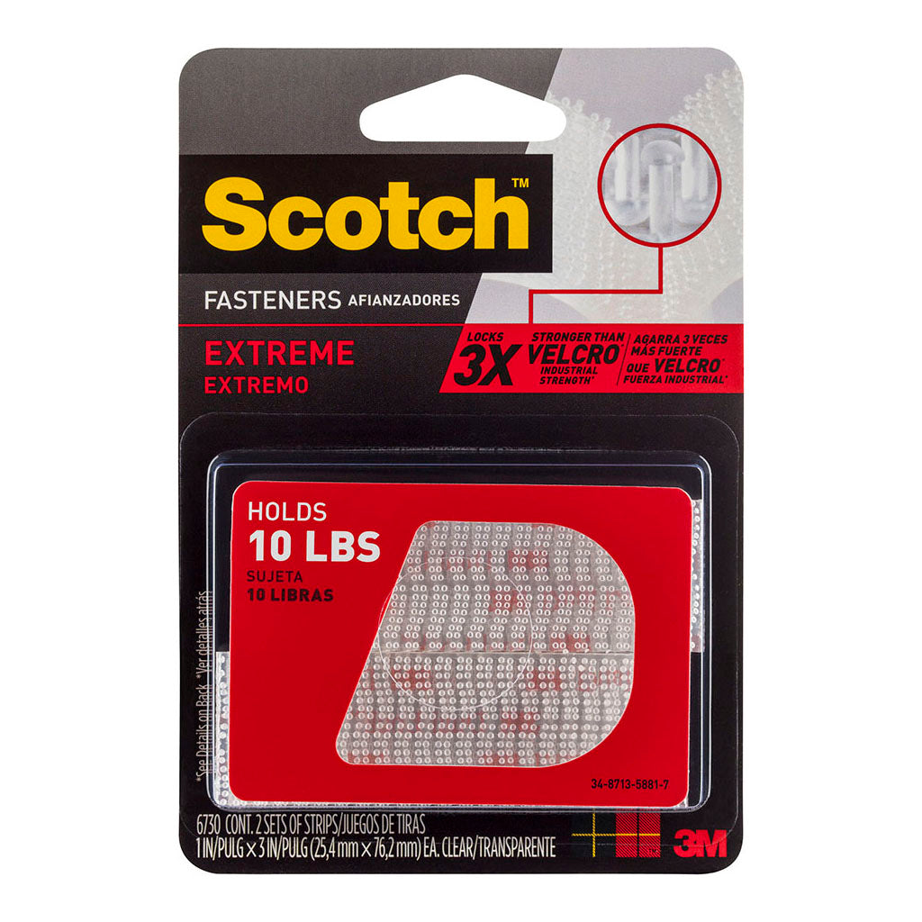 Scotch Fastener Extreme RF6730 Clear 25x76mm, Pack of 2 Sets