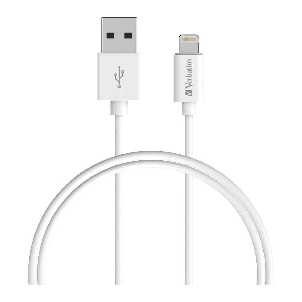 Verbatim Essentials Charge & Sync Lightning Cable 1m White - Cafe Supply