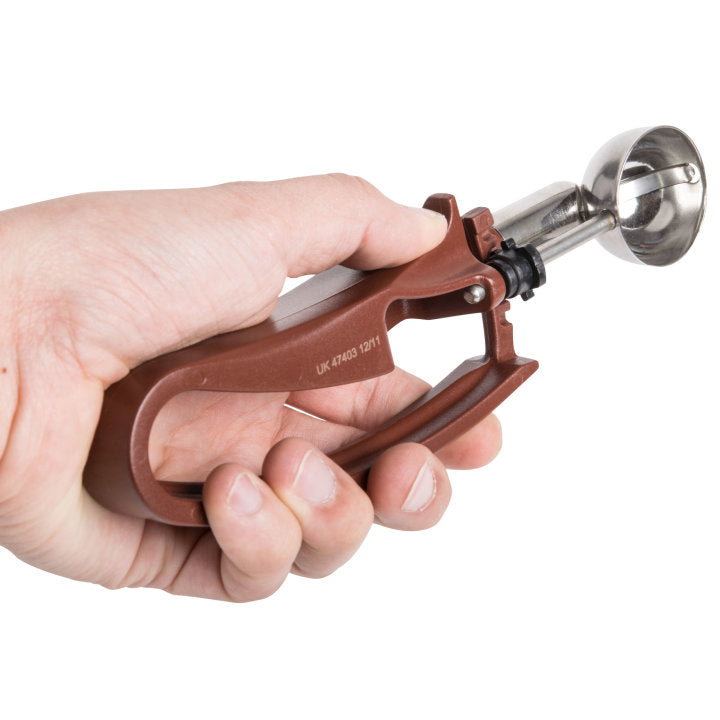 .47-ounce disher with plum squeeze handle