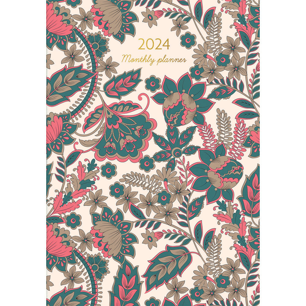 Collins Designer A4 Monthly Planner Paisley Even Year