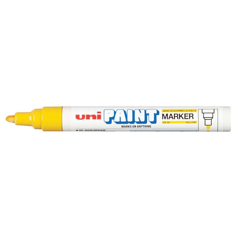 Uni Paint Marker 2.8mm Bullet Tip Yellow PX-20 - Cafe Supply