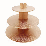 Cupcake Rose Gold Stand, 3 Tier, 36cm base, 33cm high - Cafe Supply