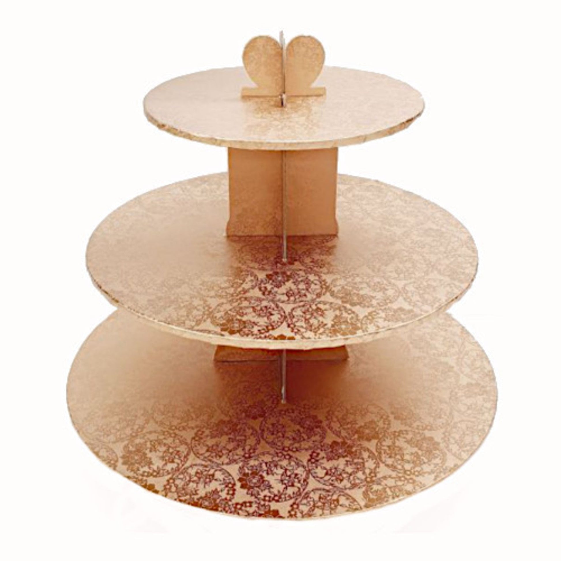 Cupcake Rose Gold Stand, 3 Tier, 36cm base, 33cm high - Cafe Supply