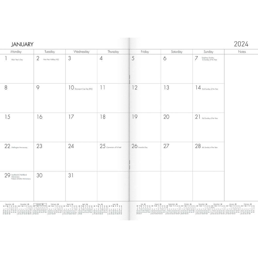 Collins Designer A4 Monthly Planner Paisley Even Year