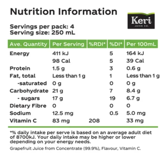 Keri Juice Kitchen Premium Grapefruit Juice 1l