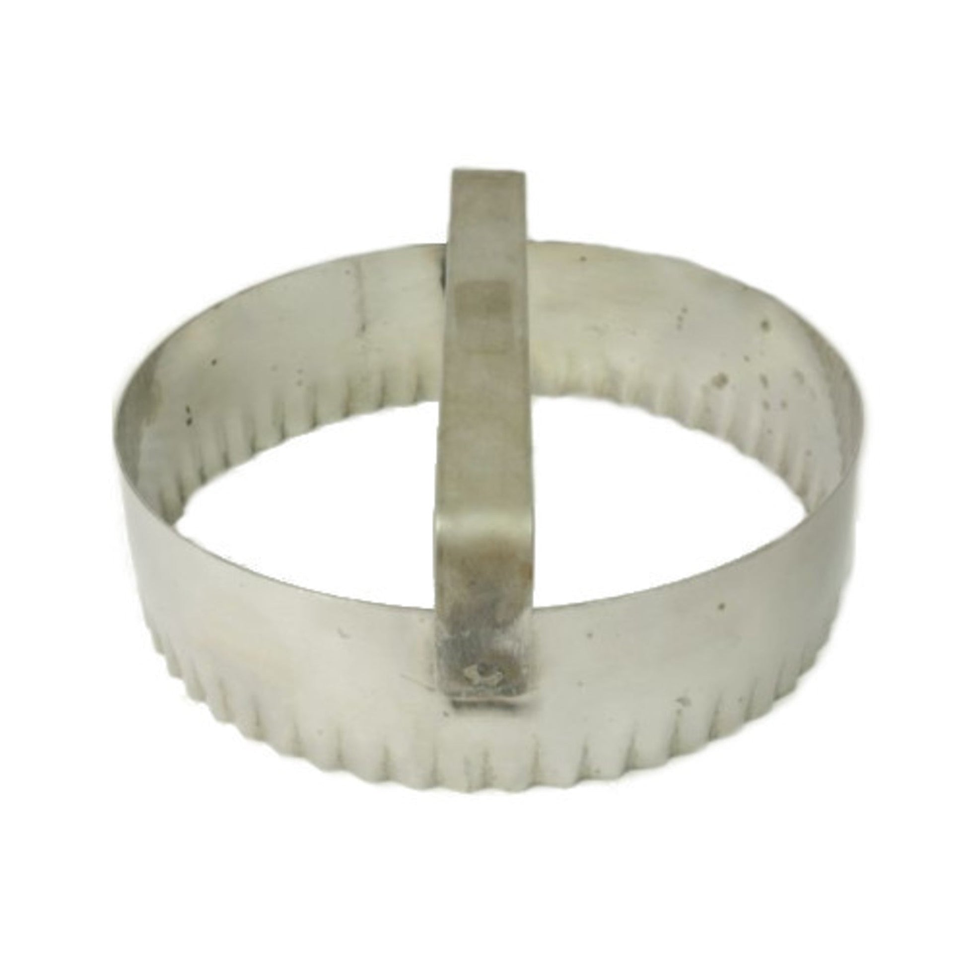 228mm Fluted round dough cutter S/Steel with handle - Cafe Supply