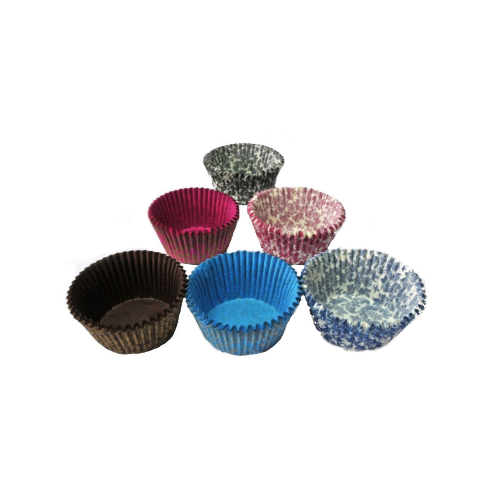 Large Muffin Paper Cases Multi-Coloured High Tea 55x36mm (500) - Cafe Supply
