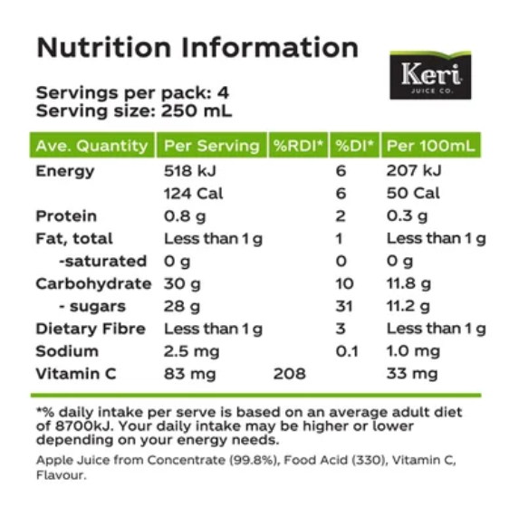 Keri Favourites Apple Juice 1l - Cafe Supply