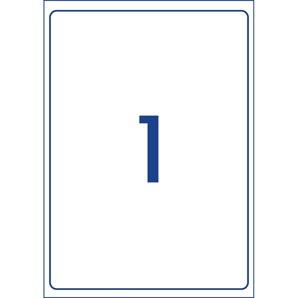 Avery Label L7167-100 1up 100 Sheets Laser 199x289mm - Cafe Supply
