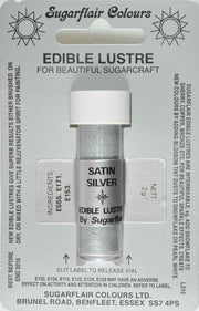Sugarflair Edible Lustre Colour Satin Silver - Cafe Supply