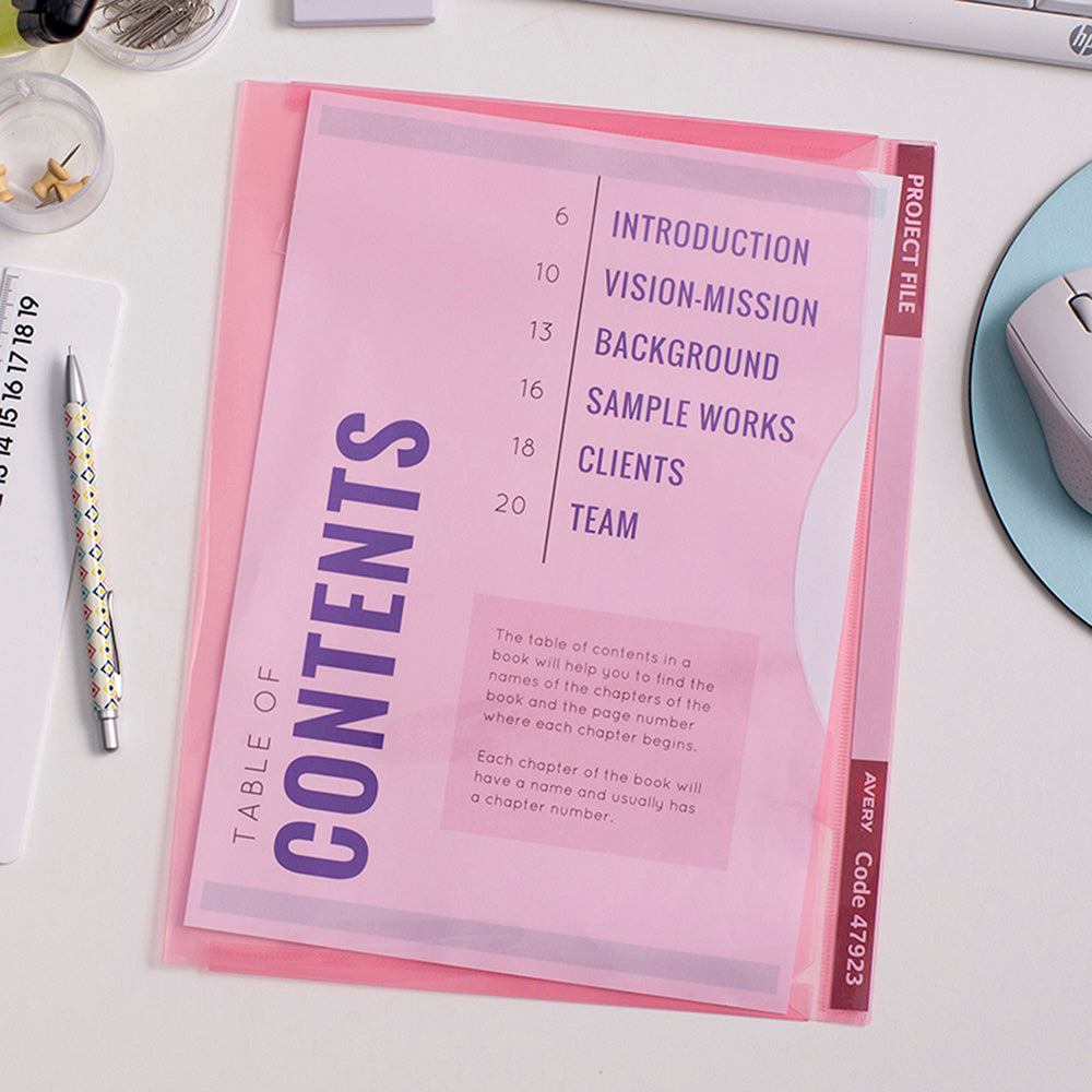 Avery Project File A4 Red - Cafe Supply