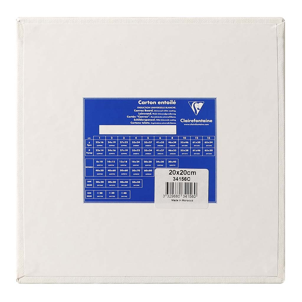 Clairefontaine Canvas Board Square White 20x20cm