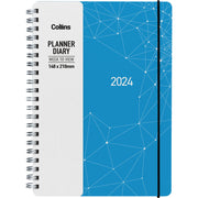 Collins Fascinate A53 Week To View Diary Sky Blue Wiro Even Year