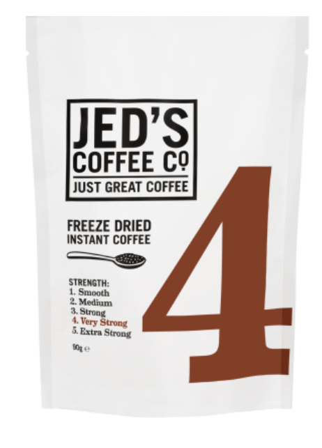 Jed's Coffee Co. #4 Very Strong Strength Instant Freeze Dried Coffee Refill 90g - Cafe Supply
