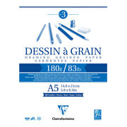 Clairefontaine Drawing Pad Grain A5 180g 30sh