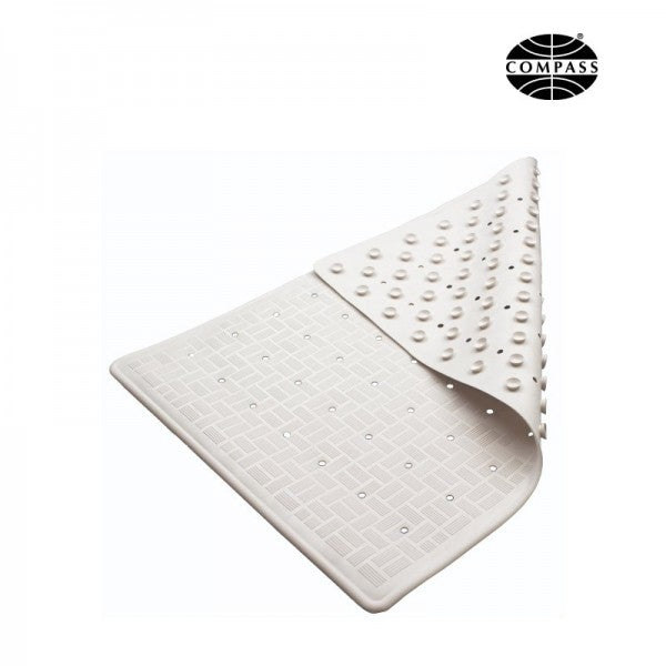 Non-Skid Rubber Bath Mat 52x34cm White - Cafe Supply