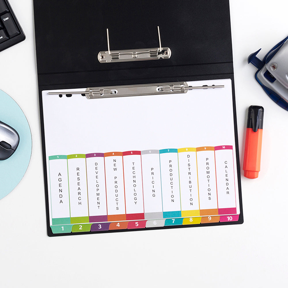 Avery Customisable Table Of Contents A4 1-10 Tabs Coloured L7411-10 - Cafe Supply