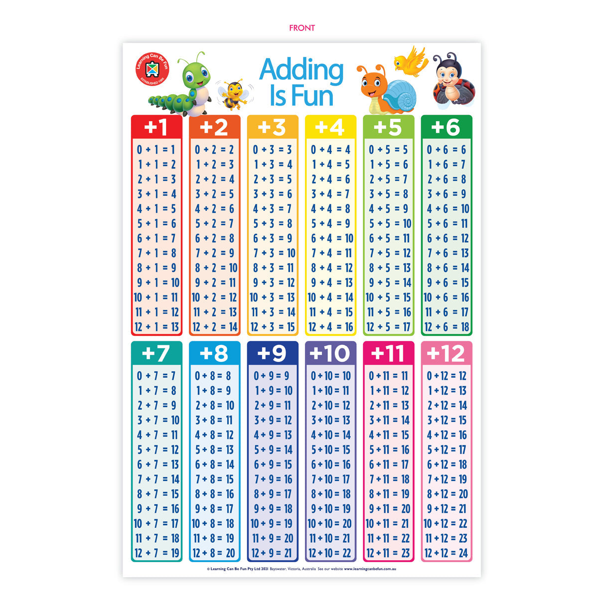 LCBF Wall Chart Adding Is Fun Poster - Cafe Supply