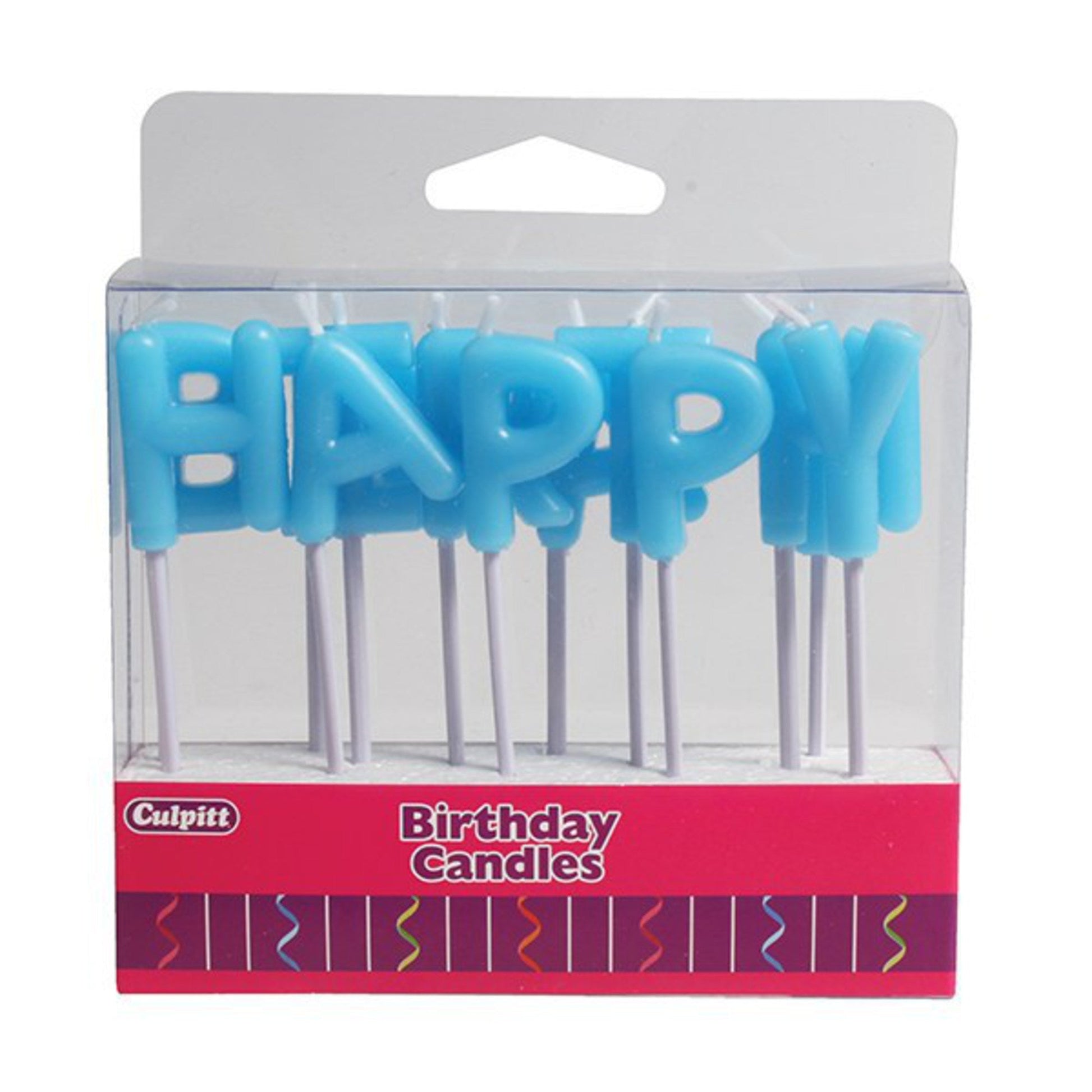 Candle Happy Birthday Letters Blue - Cafe Supply