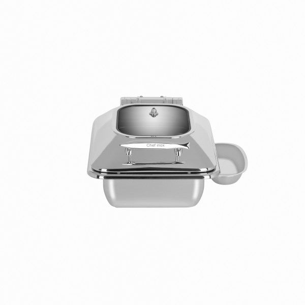 Chef Inox Deluxe Chafer Rectangular 1/2 Size with Glass Lid & Side Dish
