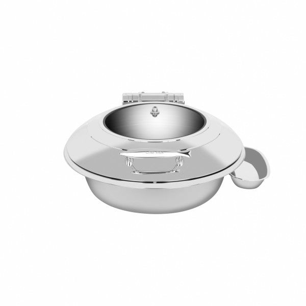 Chef Inox Deluxe Chafer Large Round with Glass Lid & Side Dish