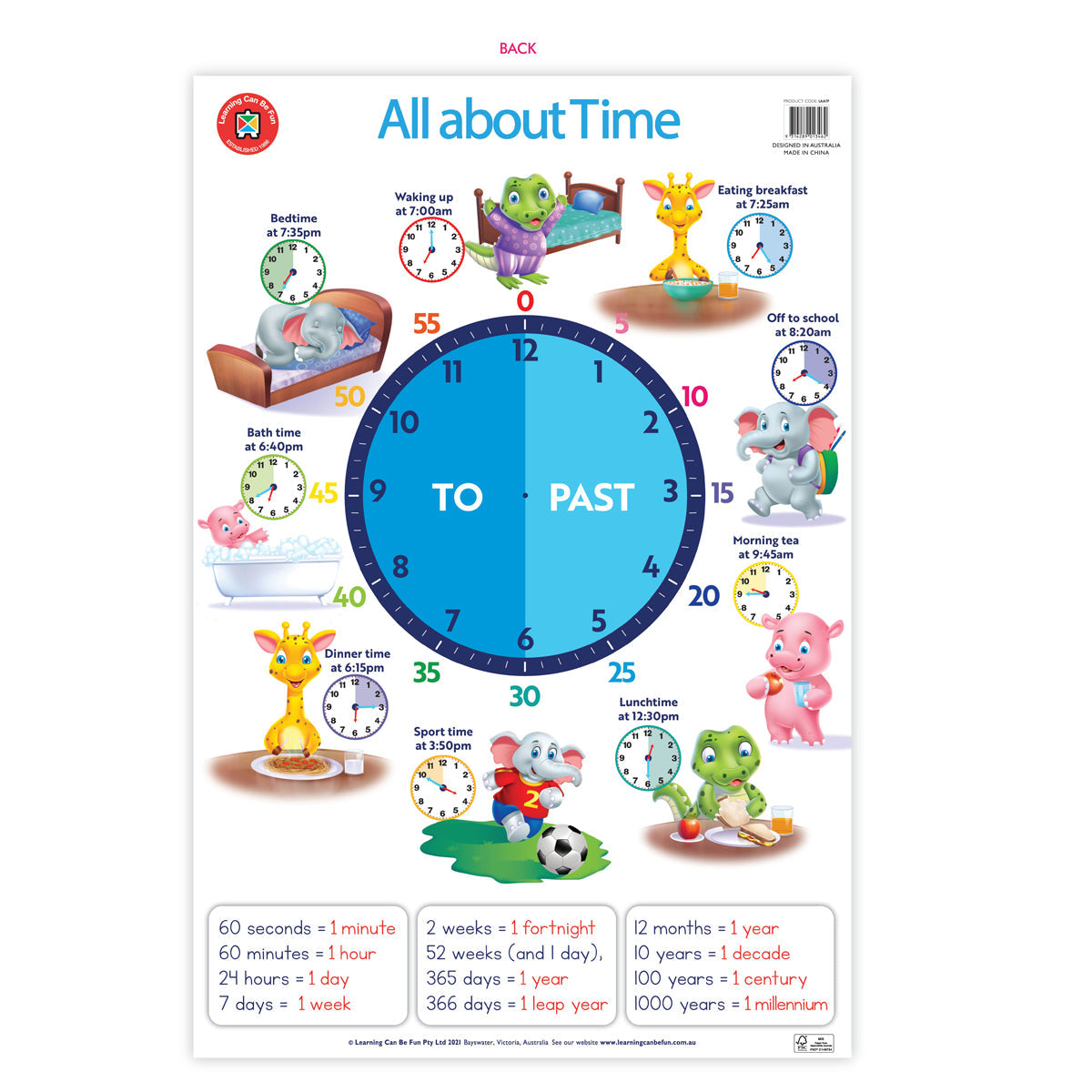 LCBF Wall Chart All About Time Poster - Cafe Supply