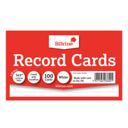 Silvine Record Cards 5x3 Ruled White - Cafe Supply