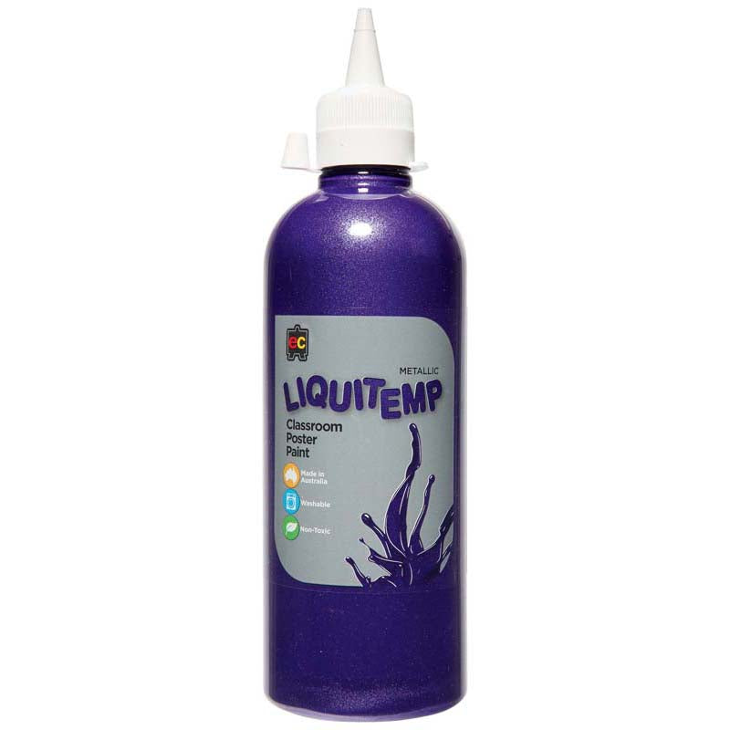 Metallic Liquitemp Poster Paint 500ml Purple - Cafe Supply