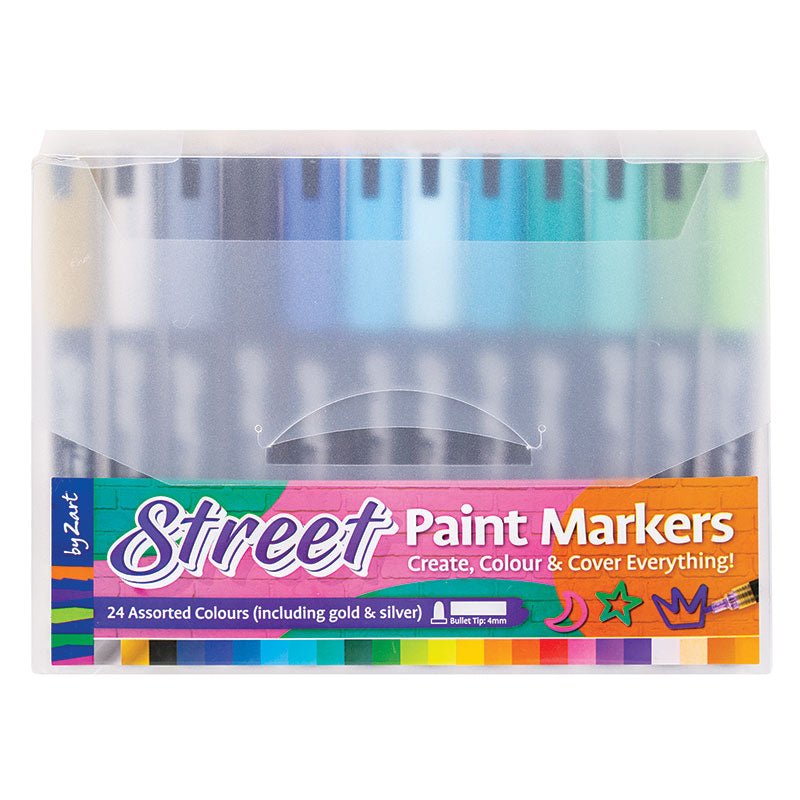 Zart Street Paint Markers Assorted Colours 24 Pack - Cafe Supply