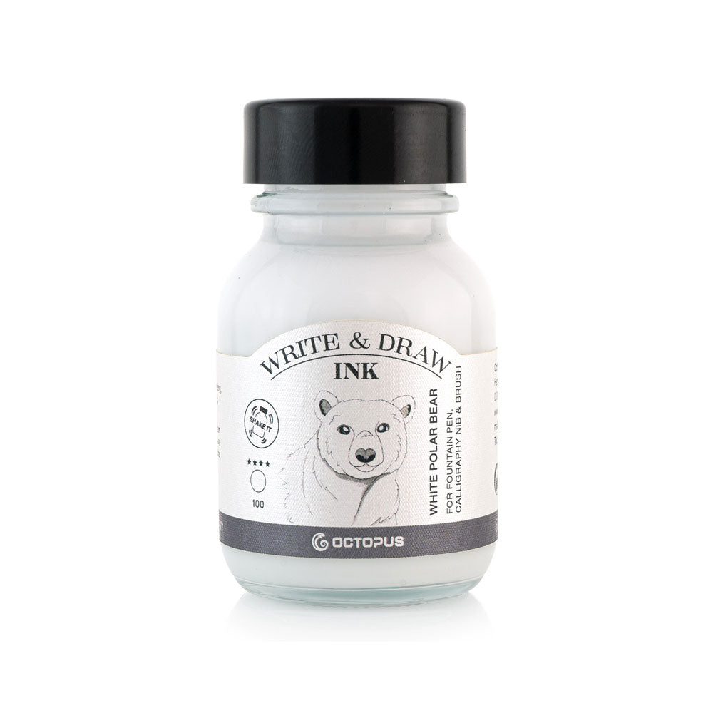 Octopus Fluids Write and Draw Ink 100 White Polar Bear 50ml